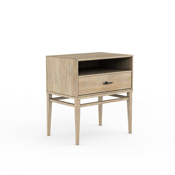 A.R.T. Furniture Frame Chestnut Nightstand With Usb Chargers, Dovetail Drawer, Modern Open Shelf & Stylish Hardware Light Brown Ash & Poplar Solid,Plank,Effect Flakey & Quarter,Sawn Oak Veneer,Metal 278141-2335
