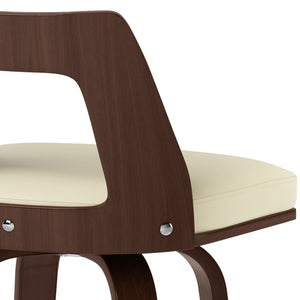 English Elm Ellison Bentwood Swivel Bar Stool Set Of 2 - Stylish Cream Vegan Leather For Modern Spaces B136P158612