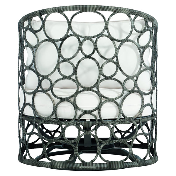 Bernhardt Bernhardt Bali Outdoor Swivel Chair — All-Weather Wicker Peppercorn, Concealed 360° Swivel, Plush Cushions - Made to Order OP212SC