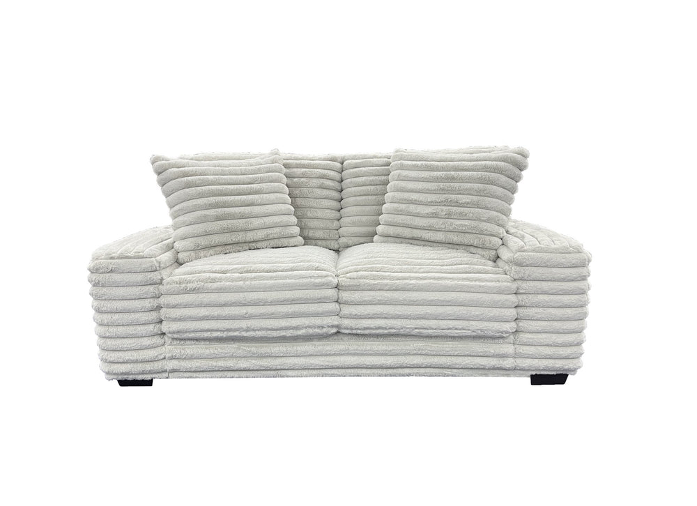 Porter Designs Porter Big Chill Microfiber Loveseat - Luxurious Gray Corduroy For Relaxed Comfort & Style Gray Fabric 01-207-02-5438