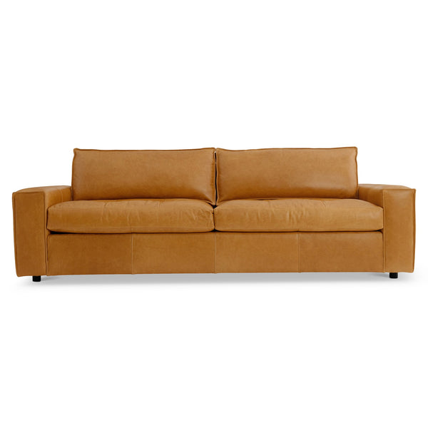 Bernhardt Bernhardt Nest Leather Sofa — Oversized Modern 97.5" Deep-Seat Sofa With Plush Box-Edge Cushions And Tailored Stitching 3327LO