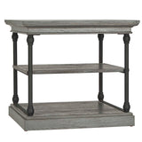 Homelegance By Top-Line Miranda Cornice Accent Storage Side Table Grey Engineered Wood