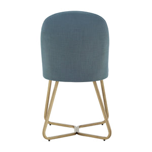 Homelegance By Top-Line DuBose Linen Upholstered Dining Chairs (Set of 2) Blue Metal