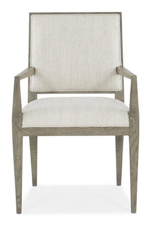 Hooker Furniture Linville Tailored Linn Cove Upholstered Arm Chair With Performance Fabric, Smoked-Mink Wood Frame Gray 6150-75500-85