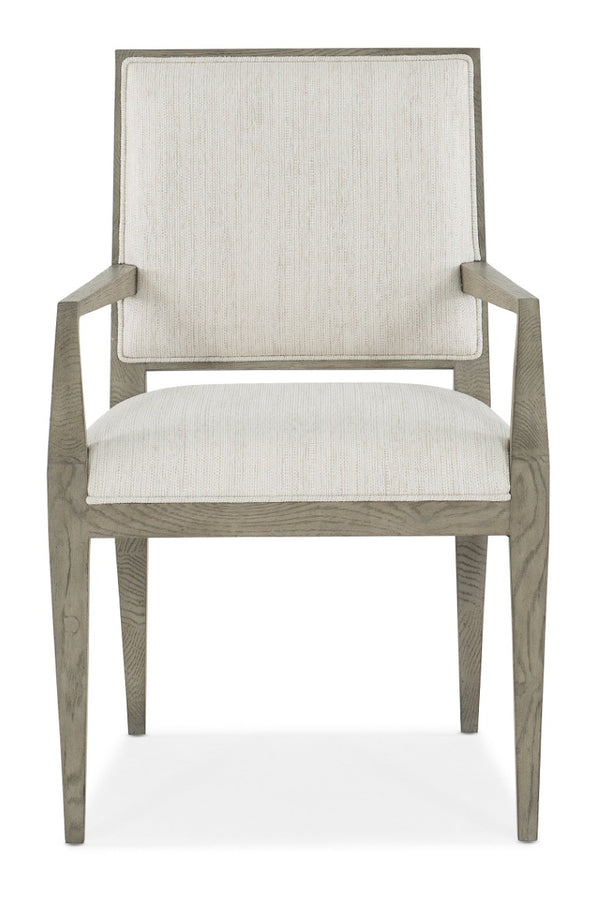 Hooker Furniture Linville Tailored Linn Cove Upholstered Arm Chair With Performance Fabric, Smoked-Mink Wood Frame Gray 6150-75500-85