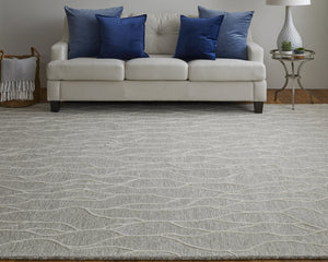 Feizy Rugs Enzo Hand-tufted Wool Rug - Chic Abstract Design, Stain-resistant, Durable For High Traffic Areas Taupe,Ivory Wool 7428734fivygryc50