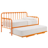 Homelegance By Top-Line Varden Metal Daybed with Lift-up Trundle Orange Metal