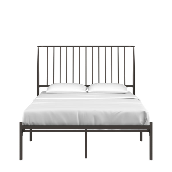 Homelegance By Top-Line Dante Metal Platform Bed with Curved Metal Headboard Dark Bronze Metal