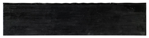 Hooker Furniture Commerce Solid Wood Open Space Entertainment Console – Transparent Black Grain, Ventilated Storage, Fits 75" Tv, 78" W 7228-55027-99