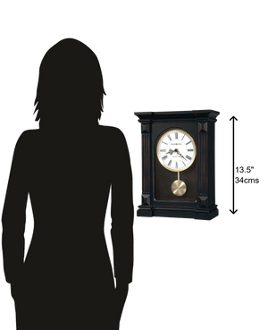 Hekman Furniture 635187 Mia Mantel Clock - Worn Black Finish With Chime, Antique Brass Accents Perfect For Home Decor Worn Black (Brown Undertone) Mia Mantel Clock 635187