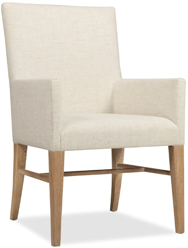 Hooker Furniture Driftwood Upholstered Arm Chair With Buckboard Finish — Rustic Farmhouse Comfort, Open-Back Cushioned Seating 27.00 L x 24.25W x 38.50H 6820-75511-80