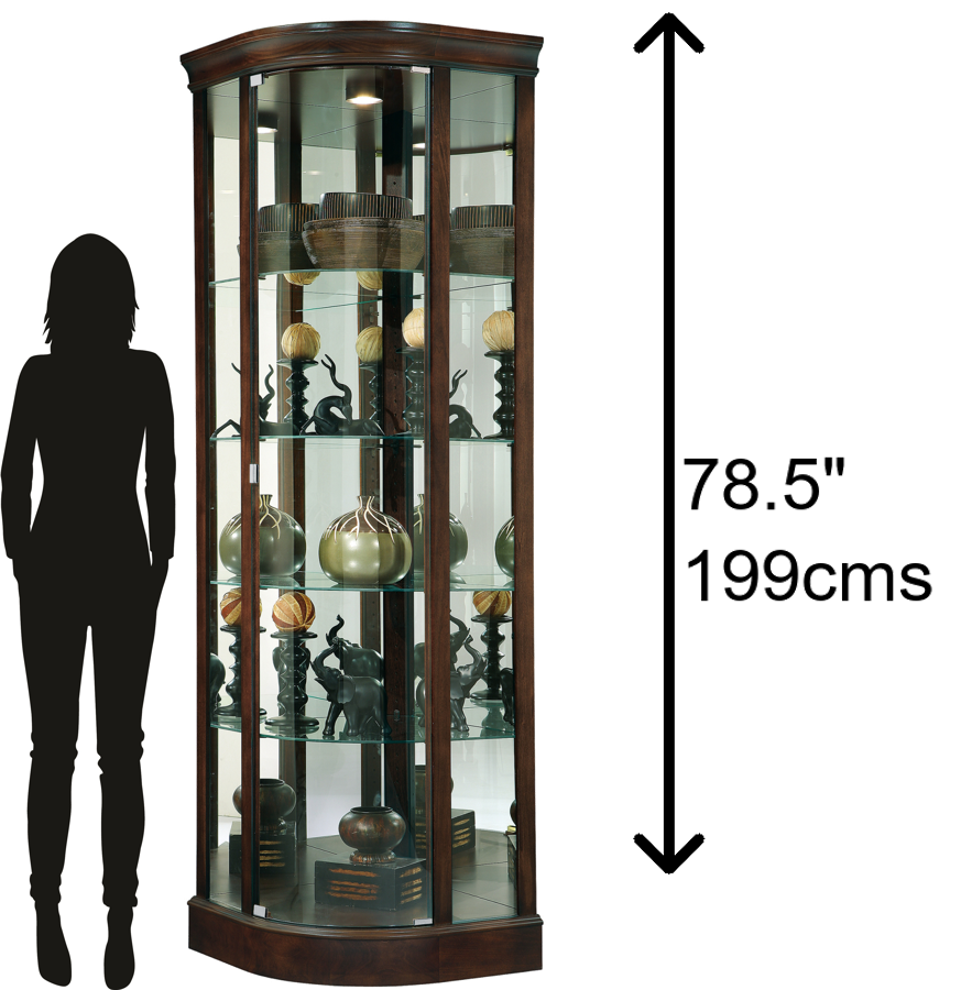 Hekman Furniture 680664 Marlowe Iii Corner Curio Cabinet - Modern Glass Design With Adjustable Shelves & Lighting Espresso Marlowe Iii Corner Curio Cabinet 680664