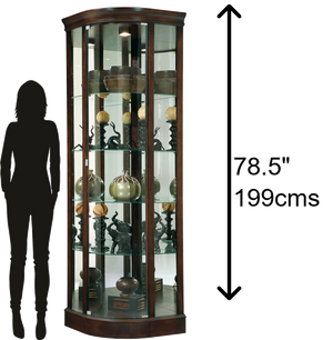 Hekman Furniture 680664 Marlowe Iii Corner Curio Cabinet - Modern Glass Design With Adjustable Shelves & Lighting Espresso Marlowe Iii Corner Curio Cabinet 680664