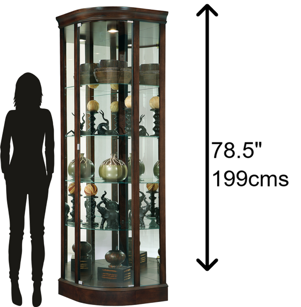 Hekman Furniture 680664 Marlowe Iii Corner Curio Cabinet - Modern Glass Design With Adjustable Shelves & Lighting Espresso Marlowe Iii Corner Curio Cabinet 680664
