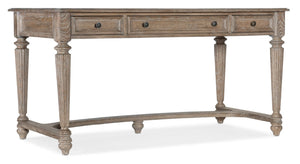 Hooker Furniture Sutter Cathedral Oak Writing Desk With Distressed Claro Finish, Integrated Power & Keyboard Drawer 5981-10458-80