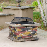 Christopher Knight Home® - Noble House - Corporal Natural Stone Square Fire Pit