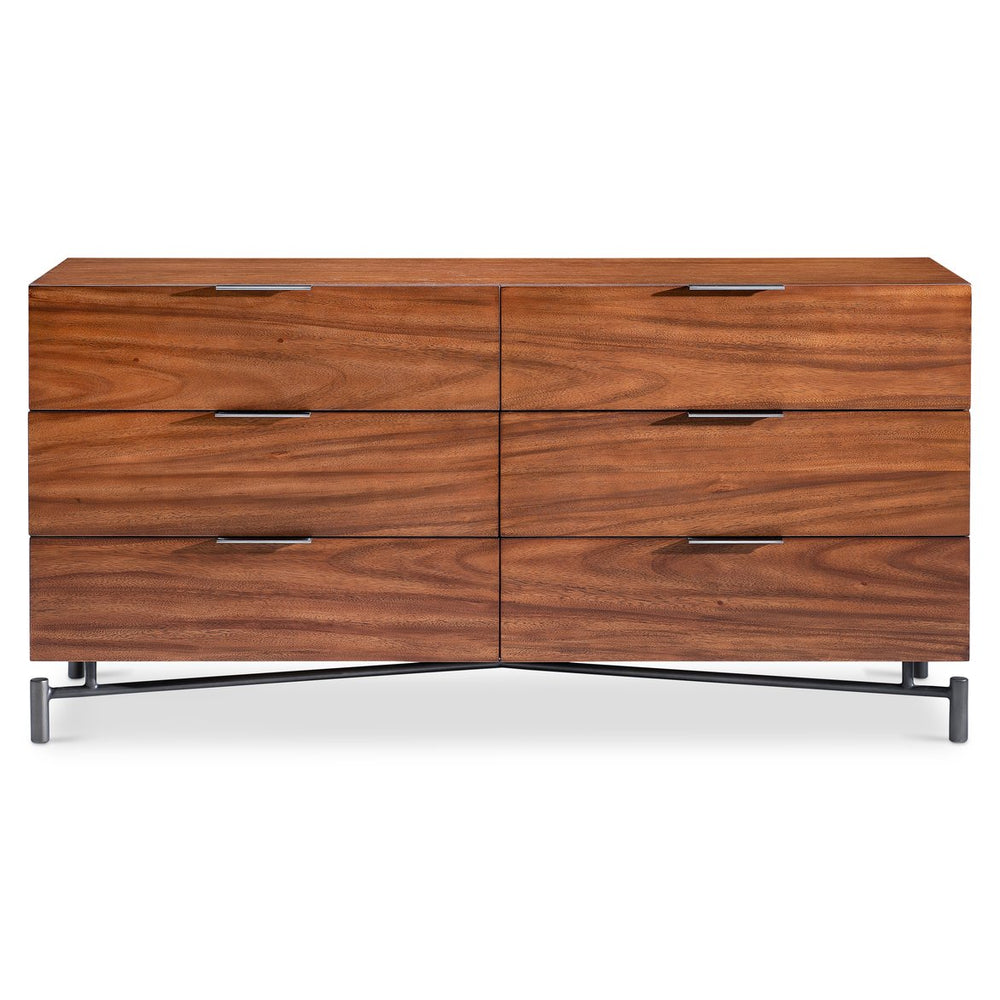 Bernhardt Bernhardt Brasea Suar Wood Six Drawer Dresser with Soft Close and Steel Accents 394052