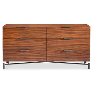 Bernhardt Bernhardt Brasea Suar Wood Six Drawer Dresser with Soft Close and Steel Accents 394052