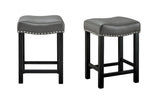 Steve Silver Aspen Gray Leatherette Counter Stool, Set of 2 AS380CS