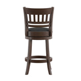 Homelegance By Top-Line Alessandro Linen Lattice Back Swivel Counter Height Stool Dark Grey Rubberwood