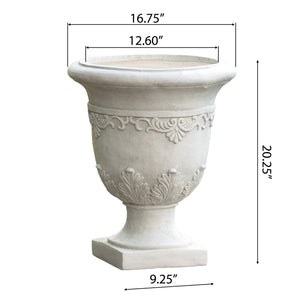 English Elm Moroccan Handcrafted Urn Planter with Artisan Texture for Patio or Living Room Decor 52168.00WHI
