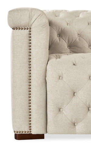 Hooker Furniture Savion Luxe 5-Seat Sectional In Aries Beach Fabric With Chesterfield Tufting And Power Recline Features 132.00 L x 132.00W x 28.75H SS435-5PC3-414