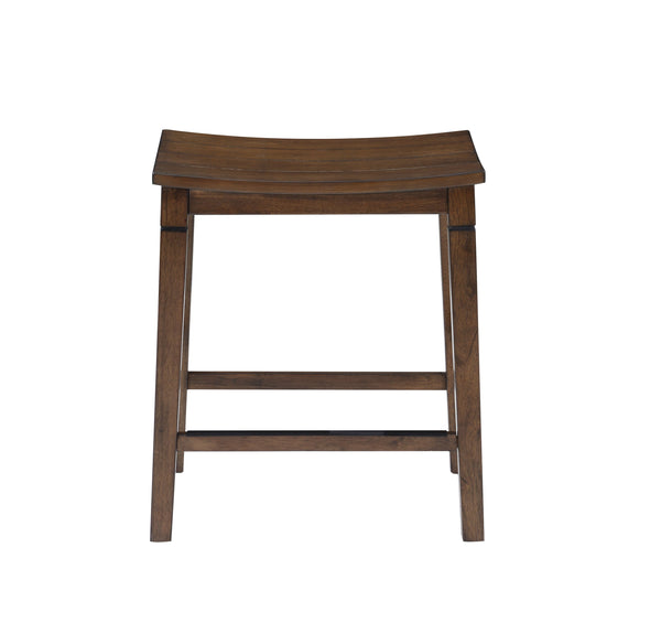 English Elm Steve Silver - Compact Farmhouse 5-Pack Counter Dining Set Chestnut – Plank-Effect Top, Shaped Stools, Space-Saving Design, Durable Ash Veneer Finish B081111834