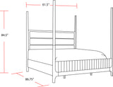 Parker House Escape - Bedroom Queen Poster Bed Glazed Natural Oak Rubberwood Solids / Oak Veneers BESC#1150-3