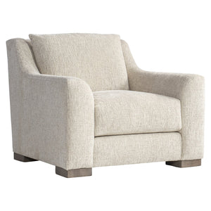 Bernhardt Bernhardt Gabi Fabric Chair — Sculptural Curved Lounge With Oversized Arms, Deep Seat & Wood Feet - Made to Order P7082A