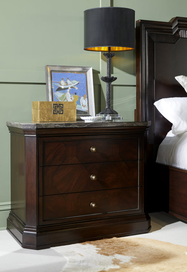 A.R.T. Furniture Revival Bachelor’S Chest - Traditional Napa Mahogany With Charcoal Marble Top & Cedar-lined Drawers Brown Rubberwood Solids,Quarter Mahogany Veneer,Stone,Resin,Metal 328158-1730