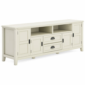 English Elm Burlington 72" Tv Media Stand In Antique White - Handcrafted Storage, Timeless Design & Durability B136P159512