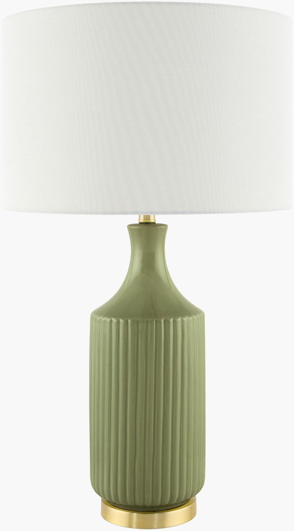 Livabliss Filaki Ceramic and Iron Table Lamp with Linen Shade for Warm Ambient Living Spaces FKI-005