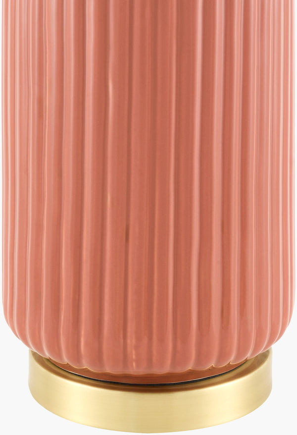 Surya Filaki Modern Elegant Accent Table Lamp - 31" Tall High-grade Ceramic & Linen Shade Design Body, Brick,Base, Metallic ,Brass,Shade, White,Finial, Metallic ,Brass,Harp, Metallic ,Brass,Cord, Translucent Ceramic,Iron,Linen,Polystyrene,Iron Fki-007