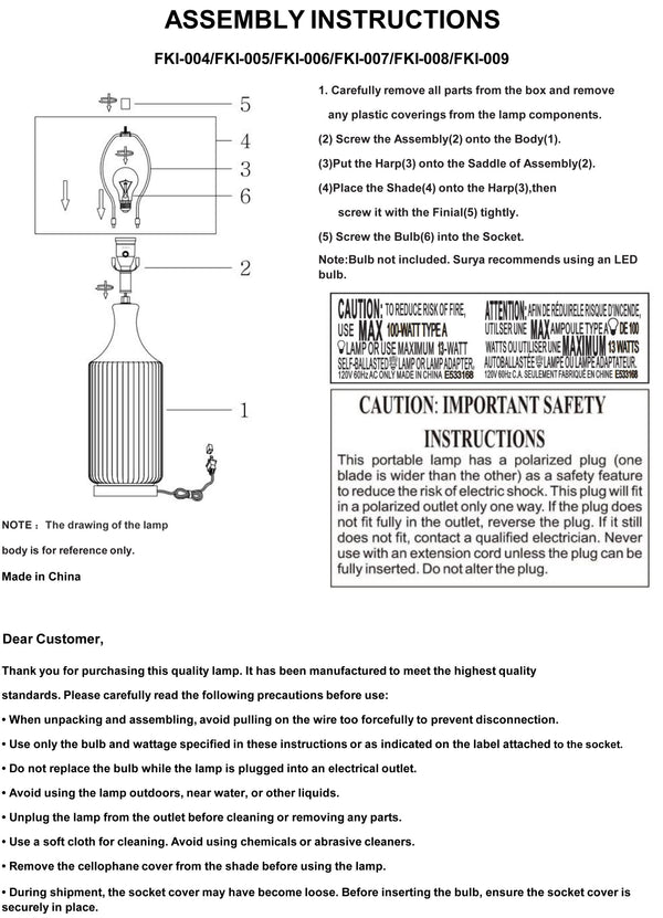 Surya Filaki Modern Elegant Accent Table Lamp - 31" Tall High-grade Ceramic & Linen Shade Design Body, Green,Base, Metallic ,Brass,Shade, White,Finial, Metallic ,Brass,Harp, Metallic ,Brass,Cord, Translucent Ceramic,Iron,Linen,Polystyrene,Iron Fki-008