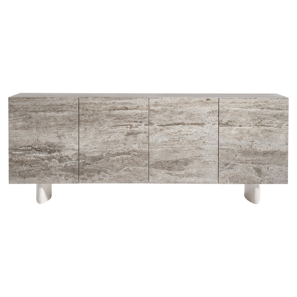 Bernhardt Bernhardt Sereno Walnut Entertainment Credenza With Faux-Stone Base, Soft-Close Doors & Cable Management 329870