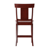 Homelegance By Top-Line Juliette Panel Back Wood Counter Height Chairs (Set of 2) Red Rubberwood