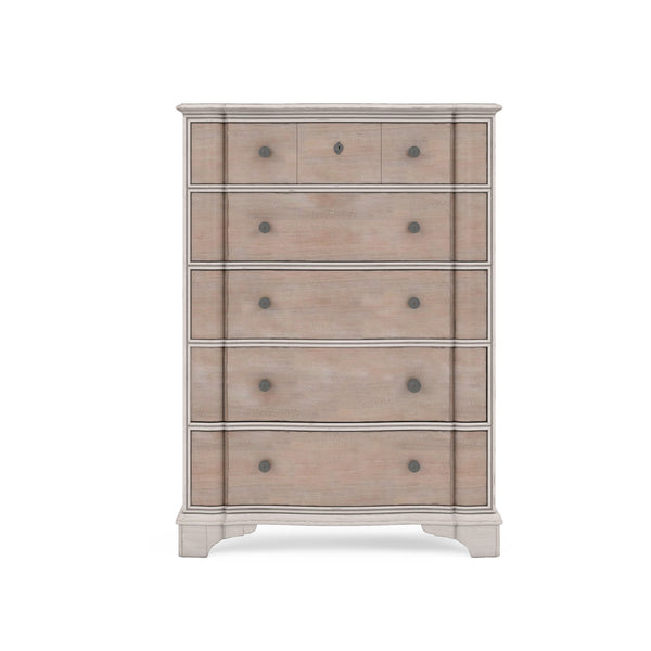 A.R.T. Furniture Alcove Drawer Chest: Elegant Storage Solution With Five Drawers, Cedar Lining, And Vintage Charm Light Brown, White Acacia Solids,Maple Veneers,Metal 321150-2801