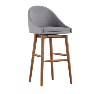 Homelegance By Top-Line Montague Mid-Century Wood Swivel Bar Height Stools (Set of 2) Grey Rubberwood