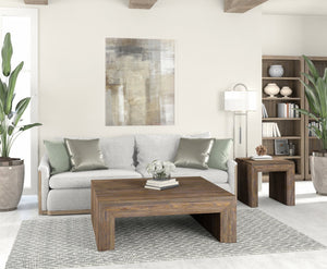 A.R.T. Furniture Stockyard Square End Table - Transitional Design In Smoked Finish With Durable Ash & Oak Veneers Brown Ash Solids,Knotty White Oak Veneers 284305-2303