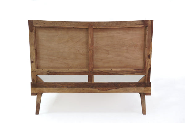 Porter Designs Porter Fusion Solid Sheesham Wood King Bed - Mid-century Modern Design In Light Brown Finish Light Brown Wood 04-117-04b-6750-kit