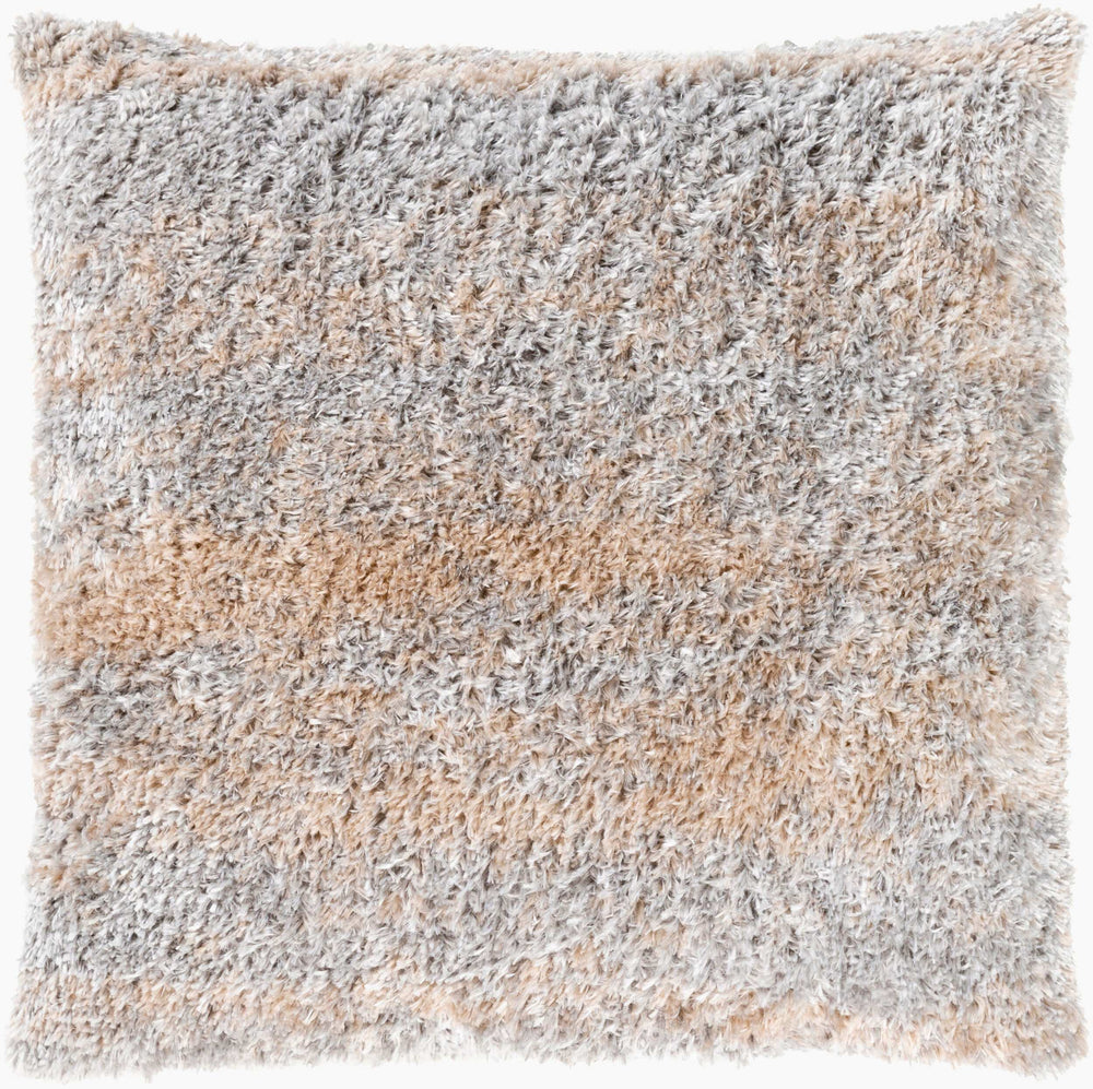 Surya Flokati 27" Square Floor Pillow - Modern Turkish Accent For Cozy And Elegant Living Spaces Medium Gray Polyester,Cotton,Polyester Fkt009-2727