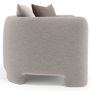 Bernhardt Bernhardt Rowan Sculptural Fabric Chair — Deep Cushioned Seat, Geometric Cutout Base, Tailored Stitching - Made to Order P5303A