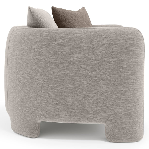 Bernhardt Bernhardt Rowan Sculptural Fabric Chair — Deep Cushioned Seat, Geometric Cutout Base, Tailored Stitching - Made to Order P5303A