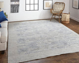 Feizy Rugs Elias Viscose/Wool Hand Loomed Casual Rug Gray/Blue 2'-9" x 8'