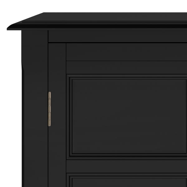English Elm Burlington Low Storage Cabinet with Handcrafted Solid Wood, Transitional Design, Adjustable Shelves and Anti-Tip Safety Black B136P158508