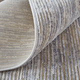 Feizy Rugs Laina Polyester/Polypropylene Machine Made Rustic Rug Taupe/Silver/Tan 3' x 12'