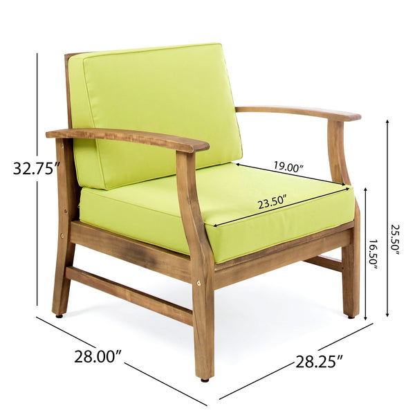 English Elm Perla Solid Acacia Outdoor Club Chair Slatted Hardwood Frame Resort Patio Seat 61442.00GRN-61442.00GRN