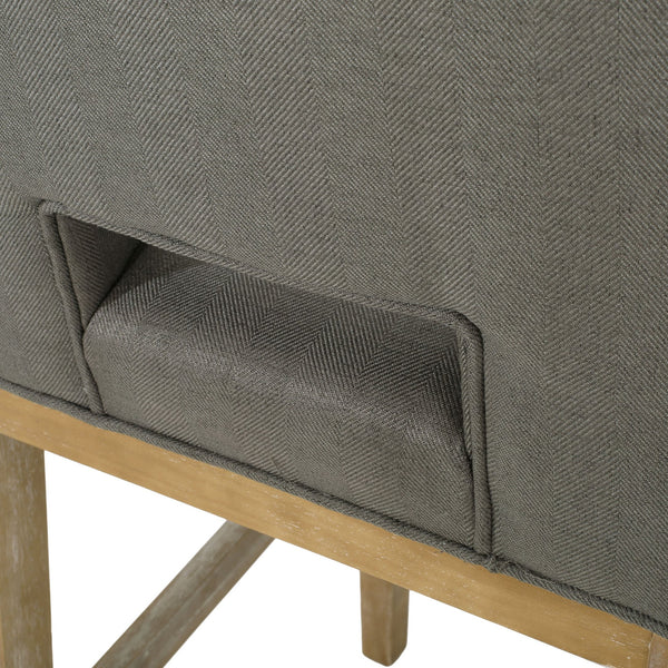 English Elm Christopher Knight Home® - COUNTER Grey Fabric Counter Stool with Padded Back, Sustainable Wooden Frame, Compact Comfort Seat 72489.00DPGRY
