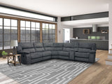 Parker House Parker Living Chapman - Polo 6 Modular Piece Manual Reclining Sectional with Drop Down Table Polo 94% Polyester, 6% Nylon (W) MCHA-PACKA-POL