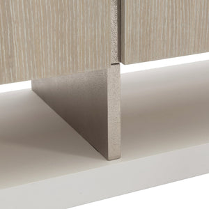 Bernhardt Bernhardt Solaria Sideboard With Shiny Nickel Cast-Aluminum Panels, White Oak Veneer, Soft-Close Doors 310131